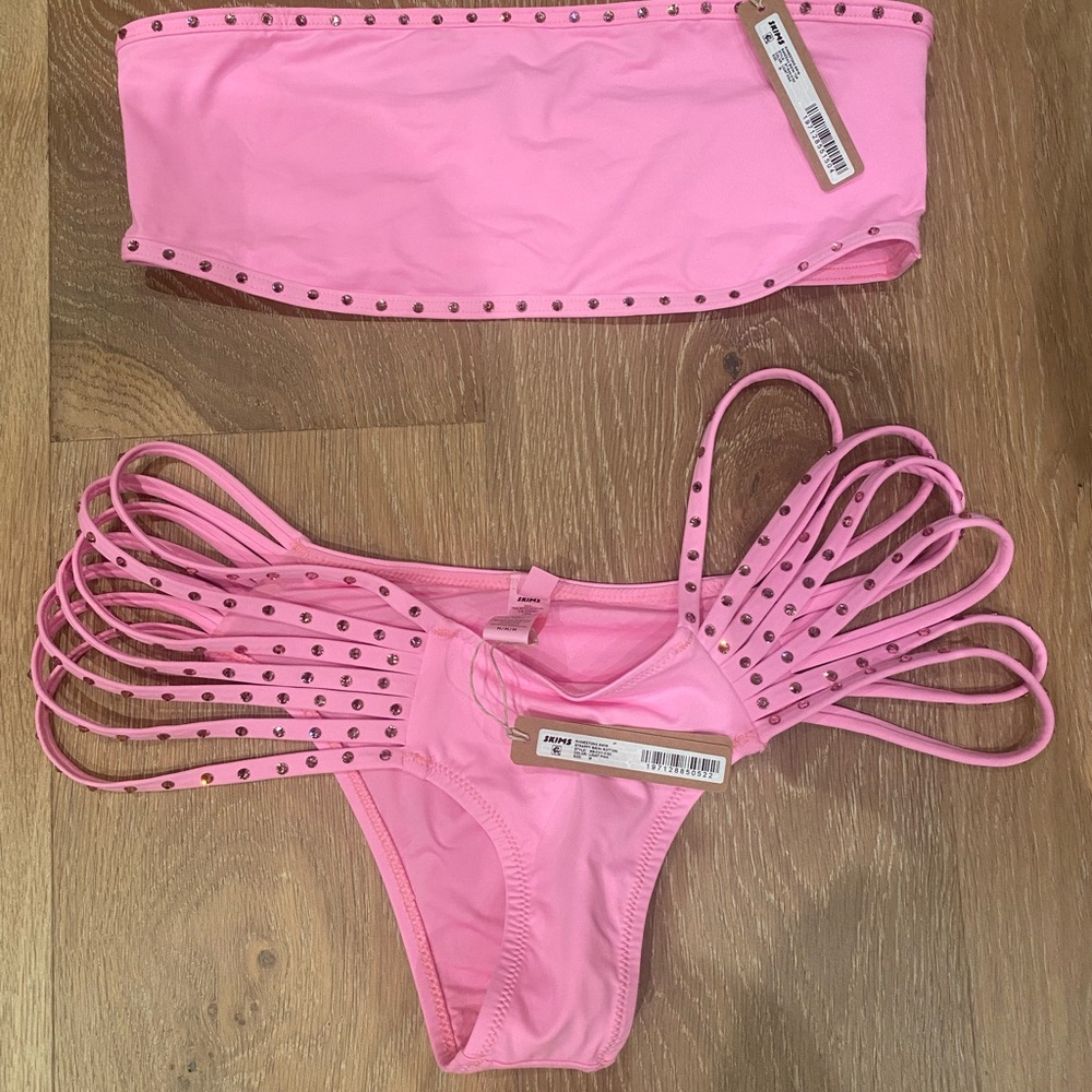 NWT Skims Pink Studded Bikini Set (M)